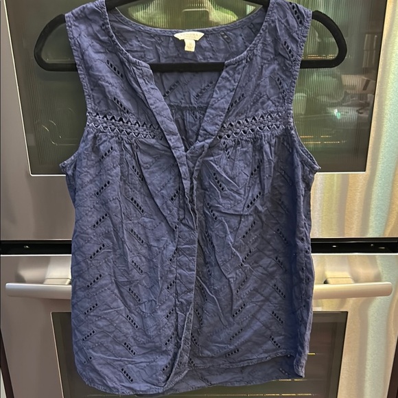 Sonoma Blue Sleeveless‎ Smocked Tank Top - Picture 1 of 4
